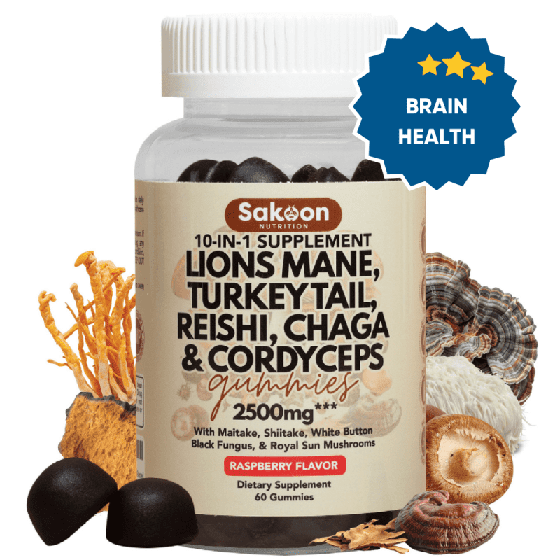 sakoon nutrition 1 bottle 10 in 1 lions mane mushroom complex gummies 46857295233308