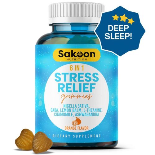 sakoon nutrition 1 bottle 6 in 1 stress relief gummies 48320187891996